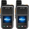 LUOTWO W500 2-Pack globale Walkie Talkie 4G PoC Radio con schede SIM Copertura nazionale Gamma di comunicazione illimitata PTT Radio 4G LTE bidirezionale per adulti Interfono a lungo raggio 5000km