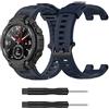 RuenTech Cinturino compatibile con Amazfit T-Rex Cinturino di ricambio in silicone, compatibile con Amazfit T-Rex Smartwatch Band (blu navy)