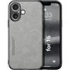 Kepuch Silklike Cover per iPhone 16 - Custodia Case Piastra Metallica Incorporata per iPhone 16 - Grigio