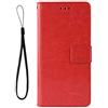 TingYR Cover per LG K42, Flip Custodia Carte di Credito da Funzione Stand, Anti-Slip Slot Portafoglio Flip Protettivo Dell'ente Completo Slim Fit Cover.(Rosso)