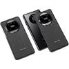 COQUE Custodia per Huawei Mate 40 Pro,Custodia per Cellulare Curva in Pelle Galvanizzata Semplice,Cover Cellulare Pieghevole per Huawei Mate 40 Pro-Fibra di Carbonio