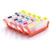 vhbw cartucce vuote ricaricabili multicolore compatibile con Canon Pixma IX6550, IP4950, MG5100 stampante CISS (compatibile, confezione da 5 + chip)