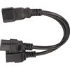 CCYLEZ Cavo di Alimentazione Doppio da IEC320 C19 Femmina a Maschio IEC320 C20 1 in 2 Out Cavo Adattatore Splitter a Y 125-250 V Nero 0,32 M / 12,6 Pollici per Lampade da Scrivania,