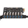 ciciglow Scheda Adattatore da PCIE a USB 3.0, Scheda di Espansione PCI da 5 Gbps, con Modulo di Alimentazione, 7 Porte USB 3.0, Compatibile con USB 1.1/2.0, per PC Desktop