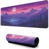 FANSU Stampa Paesaggio Tappetino Mouse, Tappetino Mouse XXL/XL/L, Tappetino Mouse Gaming con Base Gomma Antiscivolo e Bordi Cuciti, Mouse Pad per Ufficio e Casa (Vista,900x400mm)
