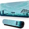 Hearda Modello Tappetino Mouse, 3D Stile Giapponese Tappetino Mouse XXL/XL/L, Tappetino Mouse Gaming con Base in Antiscivolo e Bordi Cuciti, Mouse Pad per Ufficio e Casa (Verde,800x300x3mm)