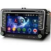 Erisin 7 Android 16 8-Core 4GB+64GB DVD Autoradio Bluetooth GPS Navigatore per VW Polo 6R T5 Caddy Passat B6 Golf 5/6 Touran Skoda Seat Tiguan Jetta Supporta CarPlay Android Auto WiFi 4G DSP SWC IPS