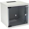 HMF 63406-07 Armadio di rete, armadio server 10 pollici | 6 U | profondità 300 mm | completamente assemblato | porta in vetro | grigio chiaro