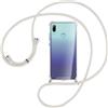 SIMao Custodia Collana per Cellulare per HUAWEI P Smart 2019/ HONOR 10 Lite - Cover Silicone TPU Protettiva Trasparente - Custodia indossabile per Collo - Case a Tracolla con Cordina, Argento