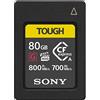 Sony memoria Cfexpress Tipo A 80 GB Serie G Tough - Lettura 800 MB/s, Scrittura 700 MB/s, Resistente a condizioni estreme