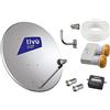 WEB ELETTRONICA KIT SATELLITE:PARABOLA 80 CM+LNB 2 SATELLITI+CAVO+FINDER+STAFFA+SPINOTTI (CM 80)