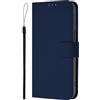 Nodigao Compatibile per Oppo A40 / Oppo A40M / Oppo A60 5G Cover Tinta Unita a Libro Book Pelle PU Portafoglio Magnetica con Disegni Motivo Antiurto Case Flip Custodia - Blu marino