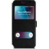 moex® Cover a clip, finestra schermo compatibile con Samsung Galaxy J3 (2016) | Supporto + magnete, Nero