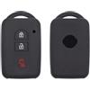 Lage Guscio Copri Chiave in Silicone compatibile con Nissan Micra, Qashqai, Juke, X-Trail, Note, Navara, Tiida, Pathfinder - Cover Protettiva per Telecomando 3 Tasti Pulsanti di Gomma Keyless - Nero