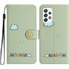 Tivenfezk Nadoli Carino Gatto Nuvola Cover per Samsung Galaxy A32 5G,Cover in Pelle PU Portafoglio Custodia a Libro Cellulare Magnetica Flip Cartoon Scomparto Schede