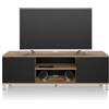 Mobili Fiver, Mobile Porta Tv Rachele, Rovere Rustico e Nero Frassino, 150 cmx42 cmx48 cm, Mobile Tv moderno per tv fino a 65'', Made in Italy