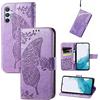 JIUNINE Custodia Protettiva per Samsung Galaxy A37 5G / A36 / A56 5G, Cover Libro PU Pelle Antiurto Portafoglio con Design Farfalle 3D, Slot per Carte, Supporto Stand Regolabile, Viola