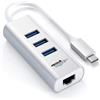 Mach Power Adattatore USB-C a Ethernet Gigabit + Hub 3 Porte USB 3.0 5Gbps in Alluminio - Compatibile con MacBook, PC Windows, Tablet e Chromebook (IT-HUB3P1G1UC)
