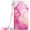VQWQ Custodia per Samsung Z Fold 3 5G Portafoglio Portacarte Marmo Rosa