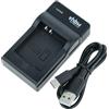 vhbw caricatore USB-C compatibile con Panasonic DMW-BCN10, DMW-BCN10E, DMW-BCN10PP per camera + cavo USB-C + LED