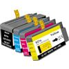 Woungzha 937XL 937 Cartuccia d'inchiostro compatibile per 937 Confezione di 4 cartucce XL per OfficeJet Pro 9120e 9130e 9720 9730 9110b 9120b 9130b (Nero ciano Magenta Giallo)