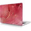 HLAAJJX Custodia per Macbook Pro 13 pollici 2015 2014 2013 2012 Pubblicazione Modello A1425 A1502 con display Retina, Copertina Rigida in Plastica Protettiva, marmo rosso paillettes
