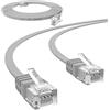 hb-digital 0,5m cavo di rete LAN Flat Patch Cable con spina RJ45 in rame professionale sottile e flessibile per Gigabit Ethernet compatibile con PC Router Switch Modem TV Console di gioco,grigio