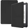 SATURCASE Custodia per Amazon Kindle 2019 rilasciato (10a generazione), in pelle PU, a portafoglio, ultra sottile, leggera, con funzione automatica sleep/wake (nero)