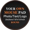 QIHENGPLUS Personalizzato Foto Mouse Pad, personalizzato bordi cuciti scrivania Mat con la vostra immagine e testo, creativo Logo Regali 20x20 cm