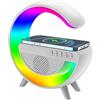 SXLX Lampada d'atmosfera con caricatore wireless, luce notturna a LED, altoparlante Bluetooth, caricatore senza fili, mini altoparlante portatile, lampada da tavolo per soggiorno