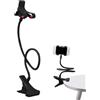 Dmuzsoih 50CM Supporto Per Telefono A Letto, Supporto Porta Cellulare Da Collo, Staffas Di Serraggio Regolabile A 360, Braccio Flessibile Con Base A Clip Per Cucina Palestra Tavolo
