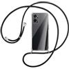 SIMao Cover Collana per Cellulare Compatibile con OPPO A76, OPPO A96, A36,Custodia Trasparente Silicone con Cordino Necklace Case Antiurto Protettivo Cover Custodia da Collo Custodia con Cordino, Nero