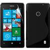 ebestStar - Cover Compatibile con Nokia Lumia 520 Custodia Protezione S-Line Design Silicone Gel TPU Morbida e Sottile, Nero [Apparecchio: 119.9 x 64 x 9.9mm, 4.0'']