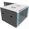 EXTRALINK Rack 19 pollici 6U - Armadio rack 600x600 mm, per montaggio a parete o a pavimento, capacità di carico 60 kg, porta in vetro temperato, apertura anteriore e posteriore, grigio