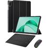 Generic Custodia con tastiera per tablet Honor Pad 9 12,1 pollici 2024 con mouse, touchpad e cover con tastiera staccabile con porta penna per tablet Honor Pad 9 12,1 pollici 2024