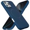 Mixroom - Custodia Cover Case per iPhone 16 PRO Max in Tpu silicone liquido morbido compatibile con MagSafe con cerchio magnetico integrato Blu C09