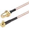Oiyagai 2pcs RG316 Wire Jumper SMA Femmina a MCX Maschio Angolo Retto con Linea di Collegamento RF Coassiale Coassiale Cavo Antenna Extender Cavo Adattatore Jumper (30cm/11.8)