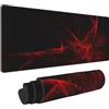 UYEUGV Tappetino per mouse rosso e nero XXL lungo extra per gaming, tappeto scrivania per tastiera del computer, laptop, ufficio, antiscivolo in gomma, bordi cuciti, 80×29,97 cm