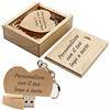 GFD - PenDrive in legno USB 3.0-16 GB - Personalizzabile con il tuo logo o testo - Con chiusura a calamita - Forma di cuore - Include cofanetto - Made in Italy