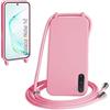 WenBaby Cover Compatible con Samsung Galaxy Note 10,Cellulare Girocollo Custodia con Cordino TPU Corda Silicone Case Bumper per Samsung Galaxy Note 10 Custodia, Rosa