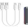 GEEKRIA - Cavo di ricarica per Söny SRS-XB32 SRS-XB22 SRS-XB20 SRS-XB31 SRS-XB41 SRS-X11 SRS-XB01 SRS-BTV5/USB-A a Micro-USB per altoparlante Bluetooth wireless Söny, confezione da 2 pezzi