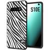 CUSTOMIZZA - Custodia cover nera morbida in tpu compatibile per Samsung S10E zebrata maculata a rilievo soft touch donna bianca