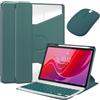 HLTOOP Custodia con Tastiera per Lenovo Tab M11 11 Pollici 2024 TB330FU, Custodia Ruotabile A 360°, Tastiera Bluetooth Rimovibile Con Mouse,Verde