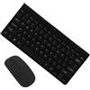 HEATSHAKING Tastiera e Mouse Wireless Silenziosi Compatto per PC e Laptop, Set 2.4g Plug And Play senza Batteria, Accessorio per Lavoro e Viaggi, Design Minimalista Nero