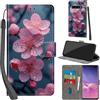 PHINIENLAND Cover per Samsung Galaxy S10 Plus Case PU Pelle Custodia [Kickstand] [Chiusura magnetica] [Slot per Schede], Portafoglio Flip Custodia per Samsung S10 Plus,Fiori