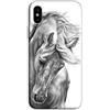 Mixroom - Cover Custodia Back case In TPU Silicone Morbido Per iPhone XR Fantasia Cavallo Bianco E Nero M597
