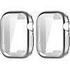 GMUJIAO [2 Pack Compatibile con Apple Watch Series 10 42mm per Cover,Custodia in Morbido Silicone di Gel AntiGraffio in TPU,Anti-Graffio Protettiva Case-d'Argento