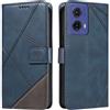 XINNI Cover per Motorola Moto G85 5G Custodia, Cellulare Libro Antiurto Flip Pelle PU/TPU, Portafoglio Flip Magnetica Case, Blu