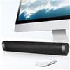 Goshyda Altoparlanti per Computer, Barra Audio per Computer Wireless Bluetooth con Audio Stereo Surround, Batteria Ricaricabile da 800 MAh, Altoparlanti per Computer Desktop Laptop