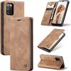WenBaby CaseMe Cover per Samsung Galaxy A02S, Magnetica Cover a Libro con Slot per Schede, Custodia in PU Pelle Portafoglio per Samsung Galaxy A02S, Marrone